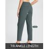 imagebaleaf Womens Golf Pants Petite Stretch Lightweight 78 Travel Pants Zip Pockets Casual Work AnkleSteel Gray