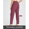 imagebaleaf Womens Golf Pants Petite Stretch Lightweight 78 Travel Pants Zip Pockets Casual Work AnkleWine Red
