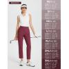 imagebaleaf Womens Golf Pants Petite Stretch Lightweight 78 Travel Pants Zip Pockets Casual Work AnkleWine Red