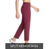 imagebaleaf Womens Golf Pants Petite Stretch Lightweight 78 Travel Pants Zip Pockets Casual Work AnkleWine Red