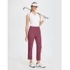 imagebaleaf Womens Golf Pants Petite Stretch Lightweight 78 Travel Pants Zip Pockets Casual Work AnkleWine Red