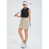 imagebaleaf Womens Golf Skort 18quot Knee Length Skirt with Biker Shorts Pockets Stretch Elastic Waist for Tennis HikingKhaki