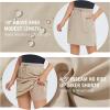 imagebaleaf Womens Golf Skort 18quot Knee Length Skirt with Biker Shorts Pockets Stretch Elastic Waist for Tennis HikingKhaki