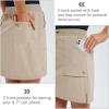 imagebaleaf Womens Golf Skort 18quot Knee Length Skirt with Biker Shorts Pockets Stretch Elastic Waist for Tennis HikingKhaki