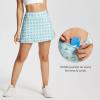 imagebaleaf Womens Golf Skorts Tennis Skirts with Pockets Athletic Running Workout Sports02printed Green Flower