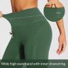 imagebaleaf Womens Hiking Long Shorts Knee Length Biker Shorts High Waist Leggings Pockets Hiking Athletic Outdoor Travel WorkoutArmy Green