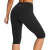 imagebaleaf Womens Hiking Long Shorts Knee Length Biker Shorts High Waist Leggings Pockets Hiking Athletic Outdoor Travel WorkoutBlack