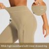 imagebaleaf Womens Hiking Long Shorts Knee Length Biker Shorts High Waist Leggings Pockets Hiking Athletic Outdoor Travel WorkoutKhaki