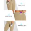 imagebaleaf Womens Hiking Long Shorts Knee Length Biker Shorts High Waist Leggings Pockets Hiking Athletic Outdoor Travel WorkoutKhaki