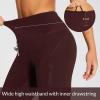 imagebaleaf Womens Hiking Long Shorts Knee Length Biker Shorts High Waist Leggings Pockets Hiking Athletic Outdoor Travel WorkoutWine Red