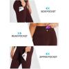 imagebaleaf Womens Hiking Long Shorts Knee Length Biker Shorts High Waist Leggings Pockets Hiking Athletic Outdoor Travel WorkoutWine Red