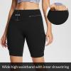 imagebaleaf Womens Hiking Shorts High Waist Biker Shorts Close Fit Cargo Zip Pockets Running Outdoor Travel WorkoutBlack
