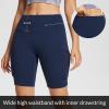 imagebaleaf Womens Hiking Shorts High Waist Biker Shorts Close Fit Cargo Zip Pockets Running Outdoor Travel WorkoutNavy Blue