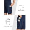 imagebaleaf Womens Hiking Shorts High Waist Biker Shorts Close Fit Cargo Zip Pockets Running Outdoor Travel WorkoutNavy Blue