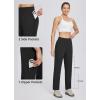 imagebaleaf Womens Hiking Water Resistant Pants UPF Roll Up Convertible Capri Pant Quick Dry Zipper Pockets Travel FishingBlack