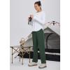 imagebaleaf Womens Hiking Water Resistant Pants UPF Roll Up Convertible Capri Pant Quick Dry Zipper Pockets Travel FishingGreen
