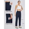 imagebaleaf Womens Hiking Water Resistant Pants UPF Roll Up Convertible Capri Pant Quick Dry Zipper Pockets Travel FishingNavy Blue