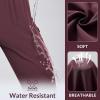 imagebaleaf Womens Hiking Water Resistant Pants UPF Roll Up Convertible Capri Pant Quick Dry Zipper Pockets Travel FishingWine Red