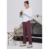 imagebaleaf Womens Hiking Water Resistant Pants UPF Roll Up Convertible Capri Pant Quick Dry Zipper Pockets Travel FishingWine Red