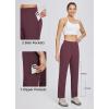 imagebaleaf Womens Hiking Water Resistant Pants UPF Roll Up Convertible Capri Pant Quick Dry Zipper Pockets Travel FishingWine Red