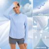 imagebaleaf Womens Lightweight Running Jacket Sun Protection Athletic Full Zip Long Sleeve Shirts UPF 50 Pockets CyclingLight Blue
