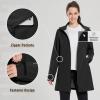 imagebaleaf Womens Long Rain Coat Packable Waterproof Windbreaker Lightweight Cycling Jacket with HoodBlack