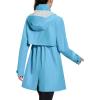 imagebaleaf Womens Long Rain Coat Packable Waterproof Windbreaker Lightweight Cycling Jacket with HoodSky Blue