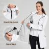 imagebaleaf Womens Long Rain Coat Packable Waterproof Windbreaker Lightweight Cycling Jacket with HoodWhite