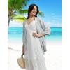 imagebaleaf Womens Long Sleeve Sun Shirts UPF 50 Lightweight Open Front Cardigan with Pockets Beach Cover Up SPF Sun WrapLight Gray34 Sleeve
