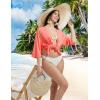 imagebaleaf Womens Long Sleeve Sun Shirts UPF 50 Lightweight Open Front Cardigan with Pockets Beach Cover Up SPF Sun WrapPink34 Sleeve
