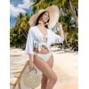 imagebaleaf Womens Long Sleeve Sun Shirts UPF 50 Lightweight Open Front Cardigan with Pockets Beach Cover Up SPF Sun WrapWhite34 Sleeve