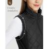 imagebaleaf Womens Puffer Vest Lightweight Winter Warm Stand Collar Quilted Vests Water Resistant Zip PocketsBlack