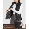 imagebaleaf Womens Puffer Vest Lightweight Winter Warm Stand Collar Quilted Vests Water Resistant Zip PocketsBlack