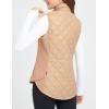 imagebaleaf Womens Puffer Vest Lightweight Winter Warm Stand Collar Quilted Vests Water Resistant Zip PocketsBrown