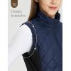 imagebaleaf Womens Puffer Vest Lightweight Winter Warm Stand Collar Quilted Vests Water Resistant Zip PocketsNavy Blue