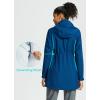 imagebaleaf Womens Rain Jacket Waterproof Lightweight Long Raincoat Travel Outdoor Hooded WindbreakerBlue