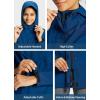 imagebaleaf Womens Rain Jacket Waterproof Lightweight Long Raincoat Travel Outdoor Hooded WindbreakerBlue