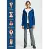 imagebaleaf Womens Rain Jacket Waterproof Lightweight Long Raincoat Travel Outdoor Hooded WindbreakerBlue
