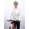 imagebaleaf Womens Rain Jackets Waterproof Windbreaker Packable Running Lightweight Cycling Jacket Reflective Hooded1white