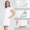 imagebaleaf Womens Short Sleeve UPF 50 Cover Up with Pockets Quick Dry Beach Coverups Sun Protection SwimwearWhite