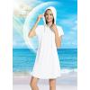 imagebaleaf Womens Short Sleeve UPF 50 Cover Up with Pockets Quick Dry Beach Coverups Sun Protection SwimwearWhite
