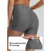 imagebaleaf Womens Swim Shorts 3quot High Waisted Swimsuit Tummy Control Bottoms Ruched Side Board Shorts with PocketDark Gray