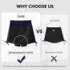 imagebaleaf Womens Swim Shorts 3quot High Waisted Swimsuit Tummy Control Bottoms Ruched Side Board Shorts with PocketNavy Blue