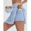 imagebaleaf Womens Tennis Skirts 14quot Golf Skorts with Pockets Double Ruffle High Waisted Athletic Skirt with Liner ShortsLight Blue