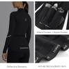 imagebaleaf Womens Thermal Cycling Jersey Long Sleeve Winter 4 Pockets Bike Fleece Jackets Windproof Reflevtive Cold Weather03black