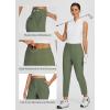 imagebaleaf Womens Travel Pants Lightweight Stretch with Zipper Pockets Petite Ankle Dressy Golf Work Business Casual SlacksArmy Green