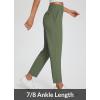 imagebaleaf Womens Travel Pants Lightweight Stretch with Zipper Pockets Petite Ankle Dressy Golf Work Business Casual SlacksArmy Green