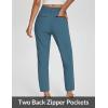 imagebaleaf Womens Travel Pants Lightweight Stretch with Zipper Pockets Petite Ankle Dressy Golf Work Business Casual SlacksDark Green