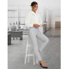 imagebaleaf Womens Travel Pants Lightweight Stretch with Zipper Pockets Petite Ankle Dressy Golf Work Business Casual SlacksFrost Grey