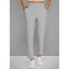 imagebaleaf Womens Travel Pants Lightweight Stretch with Zipper Pockets Petite Ankle Dressy Golf Work Business Casual SlacksLight Grey